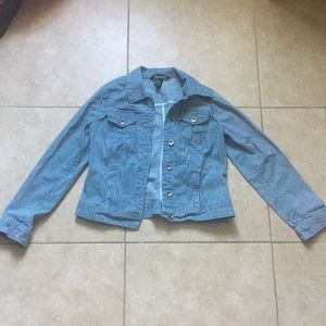 🦋Striped Jean Jacket